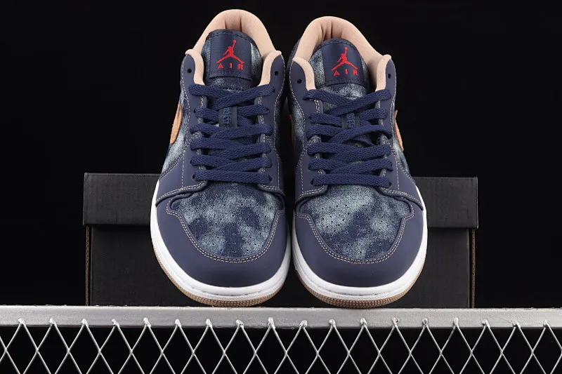 All categories Air Jordan Jordan series basketball shoes Air Jordan 1 Low G version pure original Air Jordan 1 Low AJ1 Joe 1 dark blue denim low-top cultural and leisure sports sneakers DH1259-400